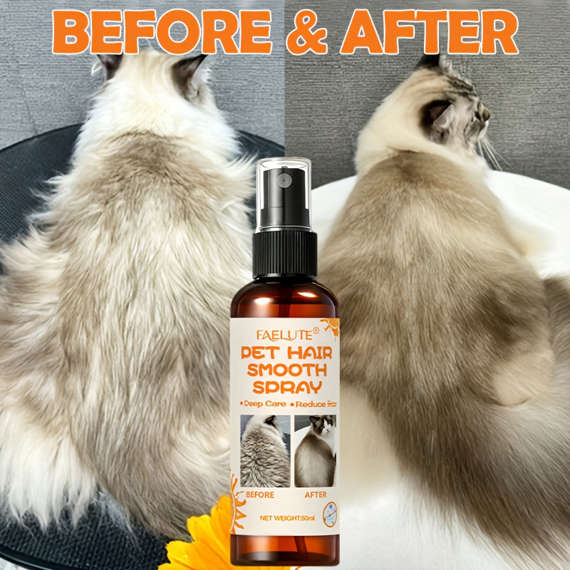 FEALUTE 10-in-1 Leave-In Detangling Spray for Dogs & Cats - Botanical Oils, Aloe & Vitamin E - Removes Knots, Tames Frizz, Moisturizes, Adds Shine - No-Rinse Pet Coat Grooming Mist for All Coat Types