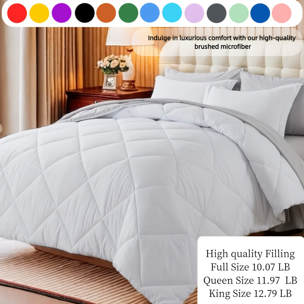 7-Piece Comforter Set, Queen/King Size – Soft Microfiber Pinch Pleated Bed-in-a-Bag with Comforter, Fitted Sheet, Flat Sheet & 4 Pillowcases, All-Season Bedding Set for Home & Dorm