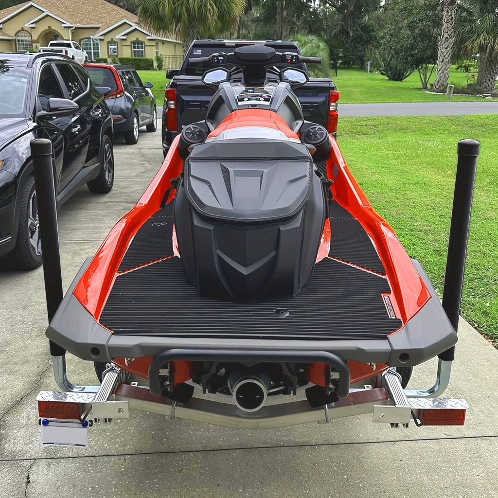Adjustable Boat Trailer Guide Poles 31"-60" L-Shaped Galvanized Stainless Steel with Black PVC Pipes - Trailer Guide-Ons for Ski Boat, Fishing Boat & Sailboat Trailer