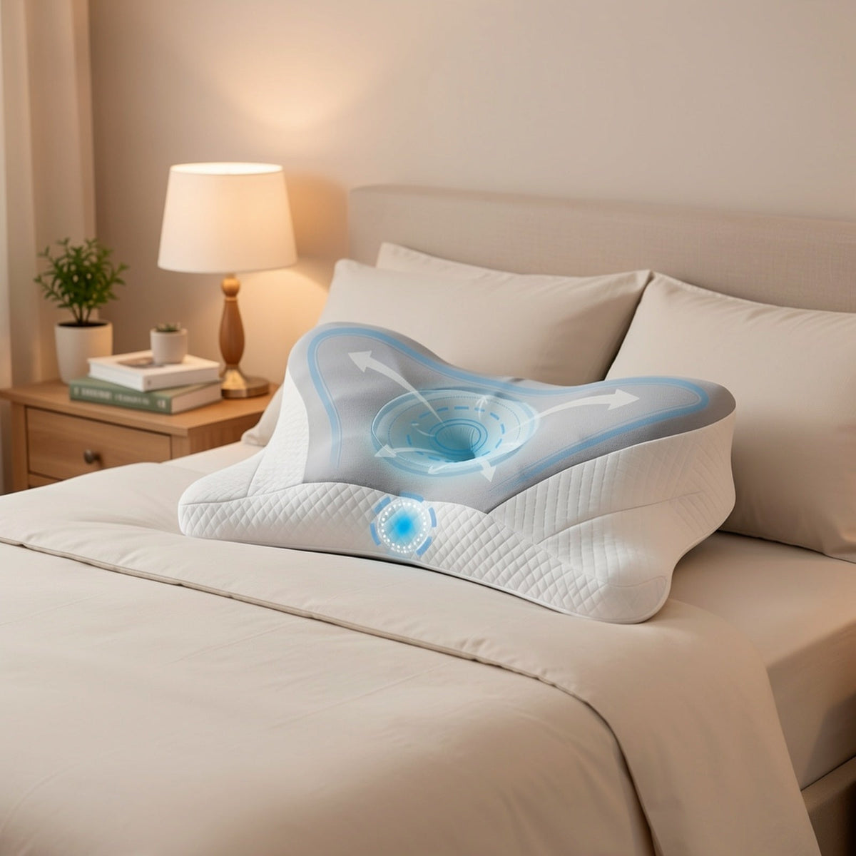 Cervical Neck Pillow, Memory Foam Ergonomic Contour Pillow for Neck Pain Relief, Cooling Pillowcase Included, Orthopedic Bed Pillow for Side, Back, and Stomach Sleepers, Shoulder & Spine Support Sleep Pillow
