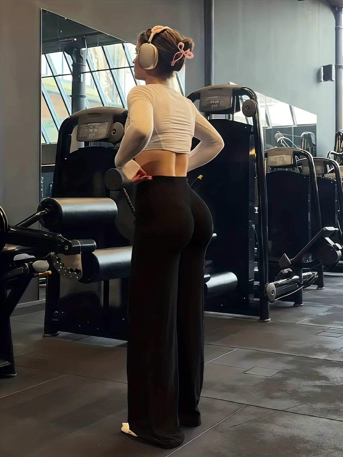High-Waisted Wide-Leg Yoga Pants with Full Coverage and High Elasticity - Plus-Size Flare Leggings for Gym Fitness, Training, and Casual Wear, Suitable for All Seasons, S-XL