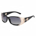 Women's Polarized Sunglasses – Oversized Square Frame, UV400, Hollow-Carved Temples, Retro Vintage Fashion Shades for Driving, Beach, and Outdoors, Women's Eyewear Gift (Black, Blue, Purple, Tea)