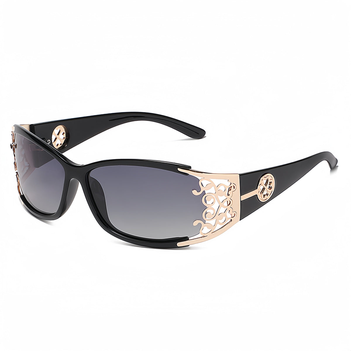 Women's Polarized Sunglasses – Oversized Square Frame, UV400, Hollow-Carved Temples, Retro Vintage Fashion Shades for Driving, Beach, and Outdoors, Women's Eyewear Gift (Black, Blue, Purple, Tea)
