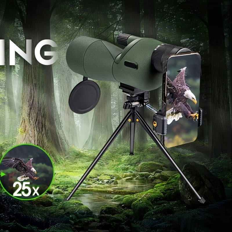 25-75x60 Spotting Scope with Tripod, Carrying Bag & Smartphone Adapter - For Target Shooting, Hunting, Bird Watching & Wildlife Viewing - Green, Black & Pro Models