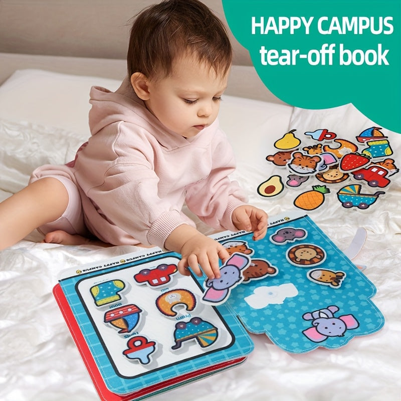 Reusable Sticker Book for Toddlers Baby Enlightenment Activity Book Develops Hand-Eye Coordination, Concentration, Cognitive Skills, Early Learning Educational Gift for Kids