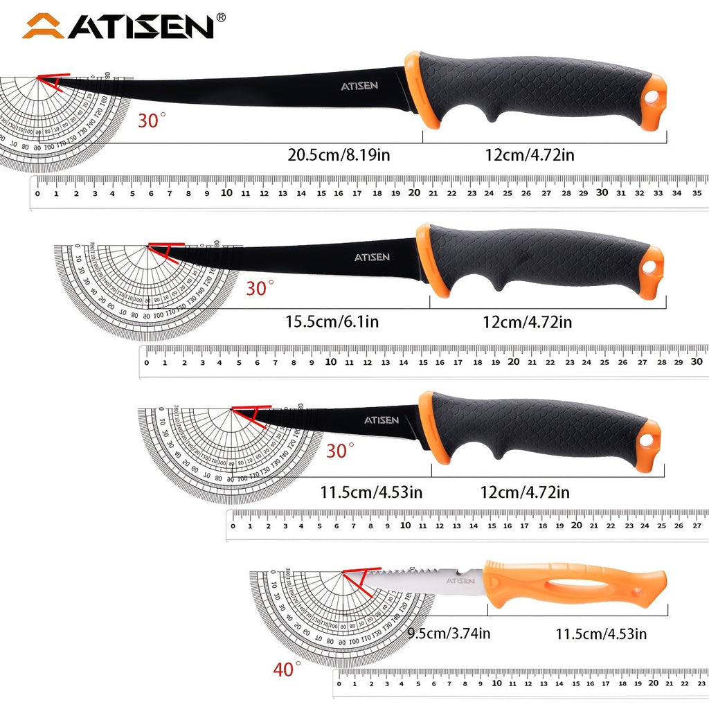 Professional Fishing Knife Set 10/16PCS Fillet & Boning Knife with Road Runner Pliers, Fish Lip Gripper, Knife Sharpener, Retractable S-Buckle Harness, Dishwasher Safe V-Grind Blade - Gift for Fishermen
