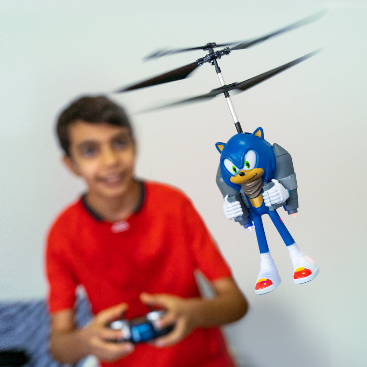 Sonic Boom Sonic 2.5 Channel IR Remote Control Jetpack Flying Figure Helicopter – RC Toy Indoor Kids Gift