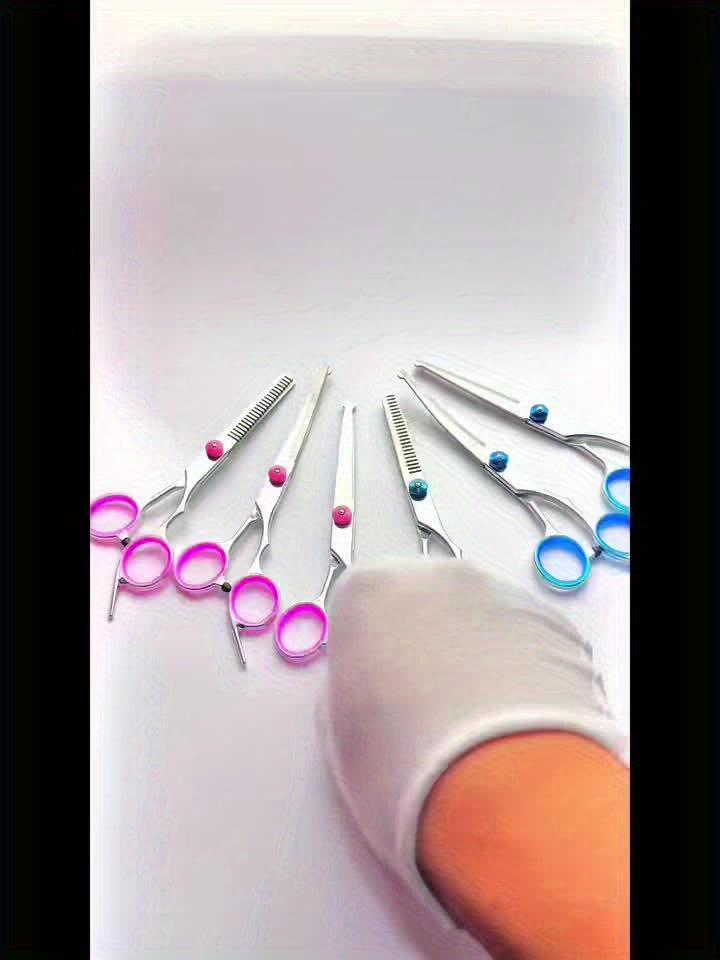 5-in-1 Dog Grooming Scissors Set - Professional Pet Grooming Kit with Safety Round Tips, Thinning Shears & Clippers for Dogs and Cats - Complete Pet Grooming Scissors Kit