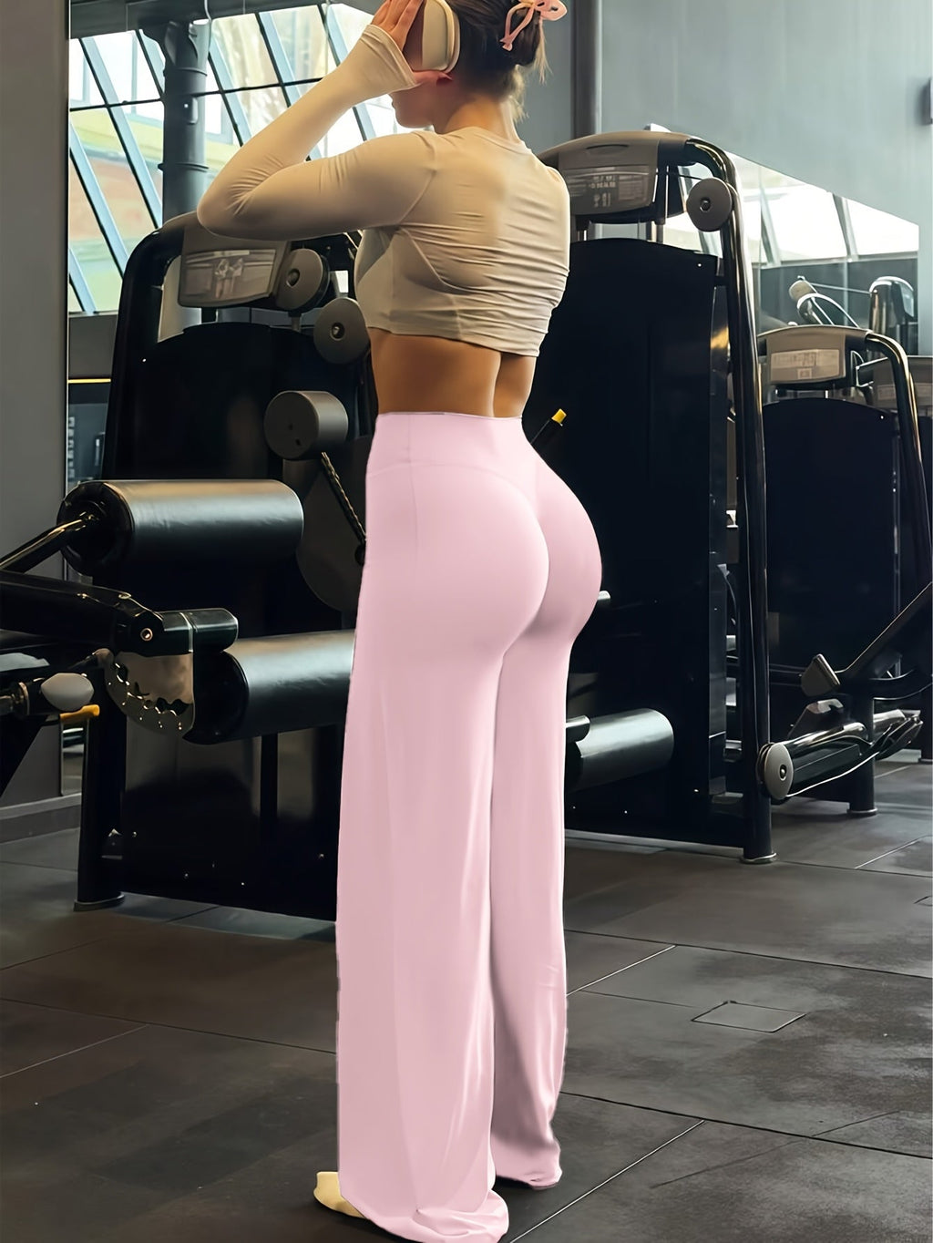 High-Waisted Wide-Leg Yoga Pants with Full Coverage and High Elasticity - Plus-Size Flare Leggings for Gym Fitness, Training, and Casual Wear, Suitable for All Seasons, S-XL
