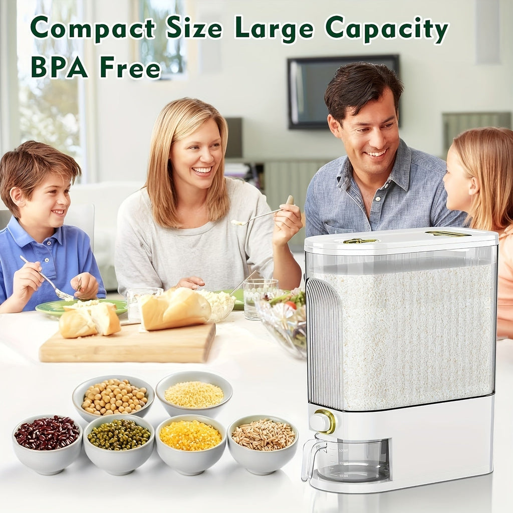 Large Capacity Food Storage Container 11/22 lbs Airtight Sealed Tank, BPA-Free Plastic Bulk Storage for Rice, Grains, and Nuts, Kitchen Cabinet Pantry Organizer with Lid – 5KG/10KG Options