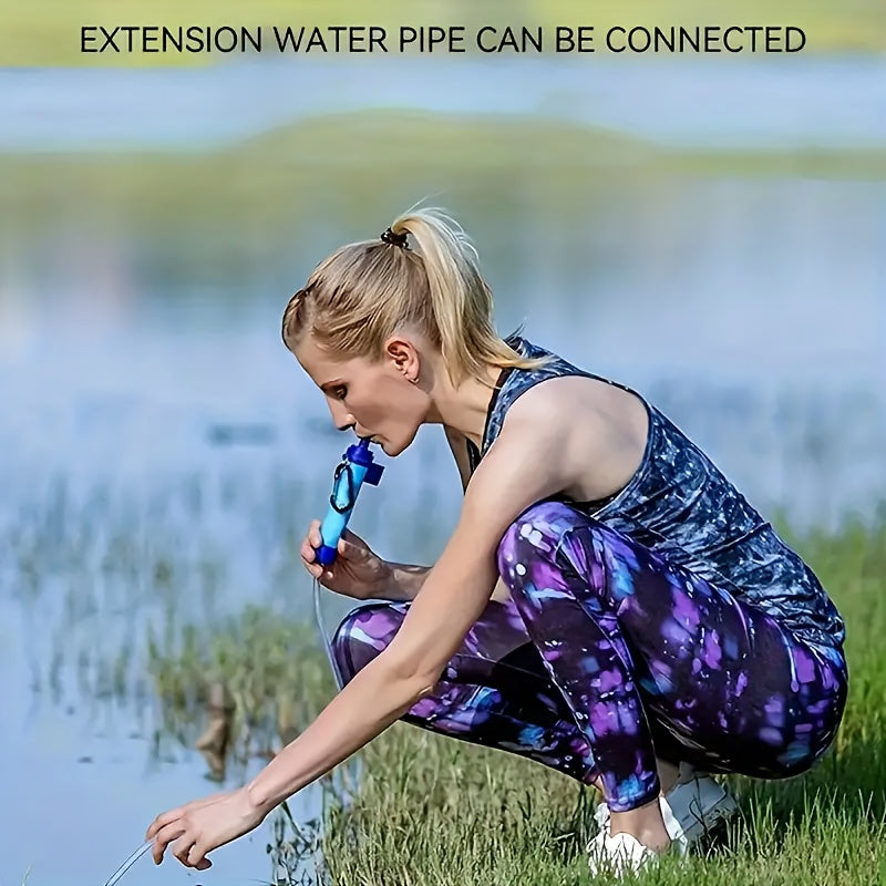 Personal Water Filter Straw Mini Water Purifier Survival Gear for Hiking, Camping, Travel, and Emergency Preparedness, Portable Filtration Straw Removes Bacteria & Contaminants - Set Options (1, 2, & 4 Pack)
