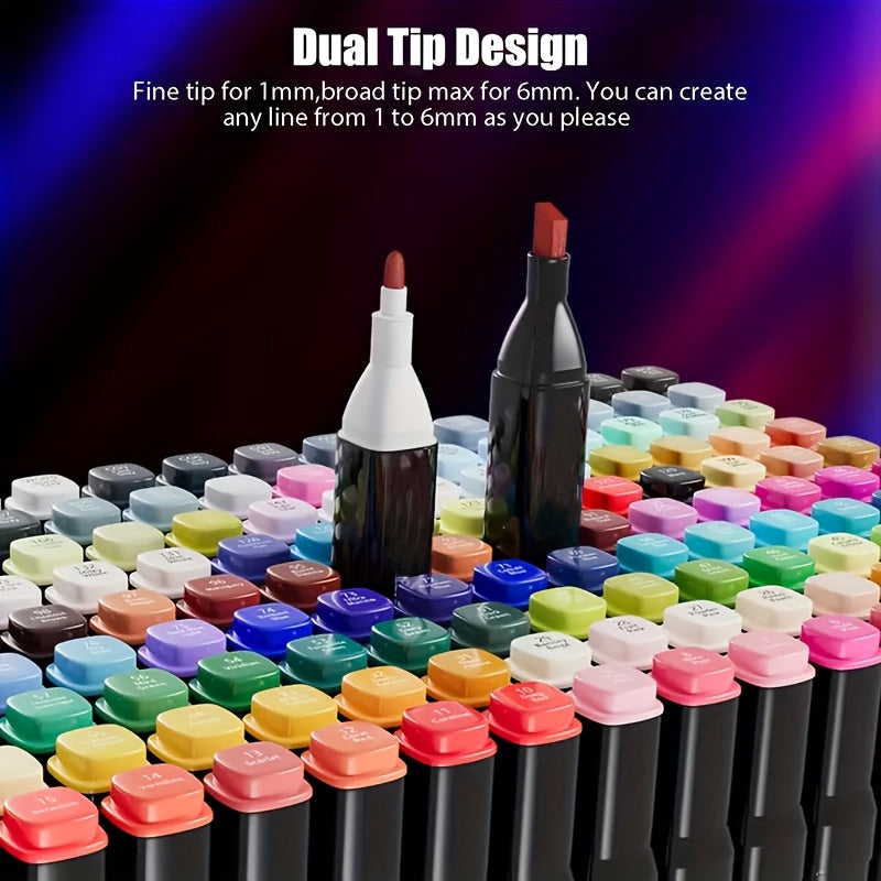Dual Tip Art Markers Set (45 to 262 Colors) with Stand Option – Artist Alcohol Markers for Adult Coloring, Drawing, Sketching, Illustration, Manga, and Painting Supplies