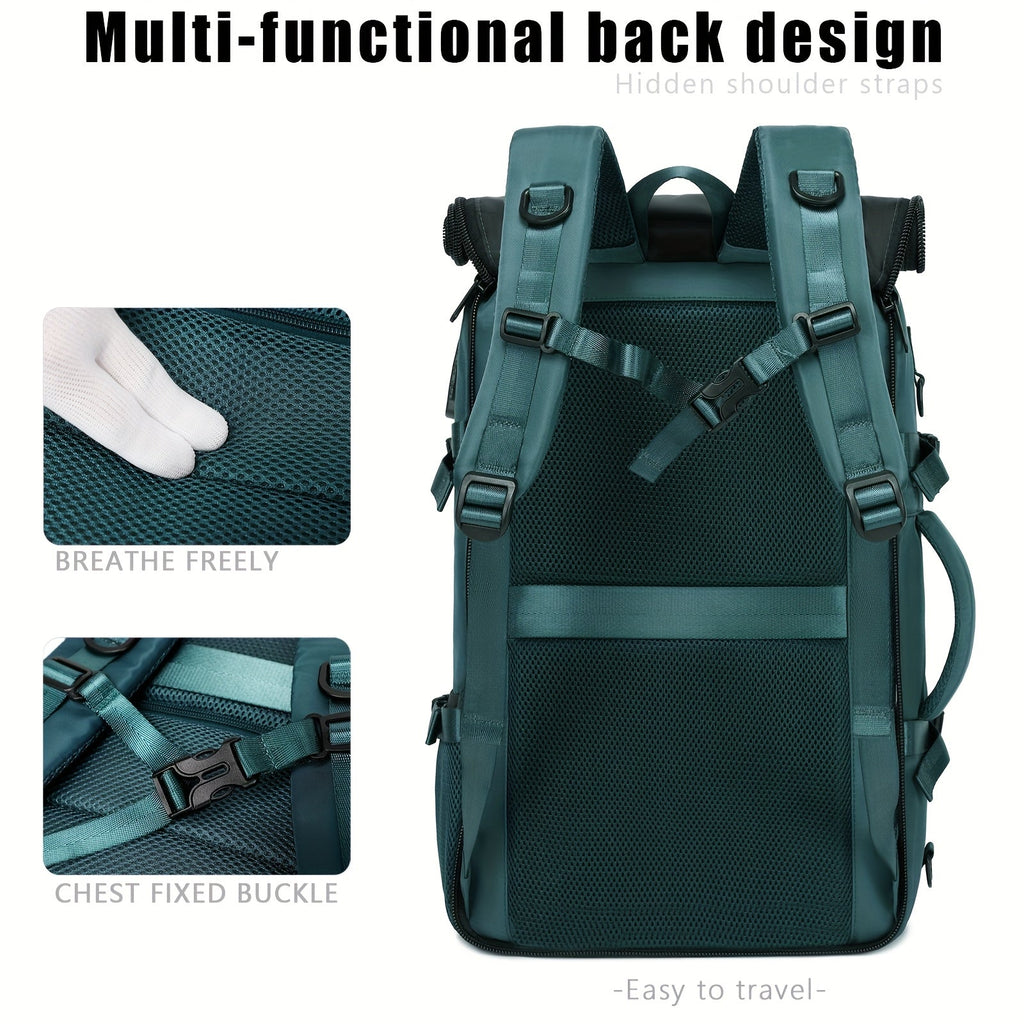 17-Inch Laptop Backpack Large Capacity – Airline Approved Travel Bag with Shoe Compartment, Multi-Pocket Business Work Backpack for Men, Durable Nylon, Hiking & Camping, Small & Large Sizes