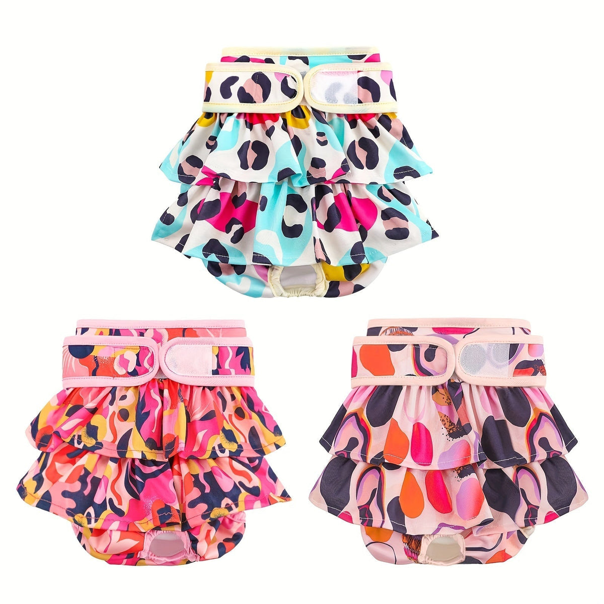 Washable Female Dog Diapers 3-Pack, Reusable and Highly Absorbent – Dog Period Panties for Female Dogs in Heat, Incontinence, and Puppy Training, XS to L