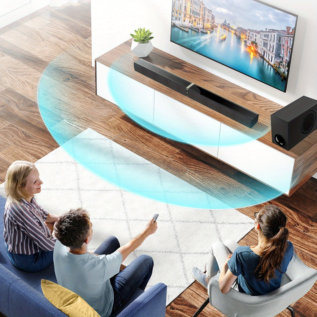 Soundbar with Subwoofer 2.1CH, Detachable Tower Speaker Design, Bluetooth 5.0 Wireless, ARC/Optical/AUX, Deep Bass Home Theater TV Speaker System, Remote Control, for Smart TV PC Gaming