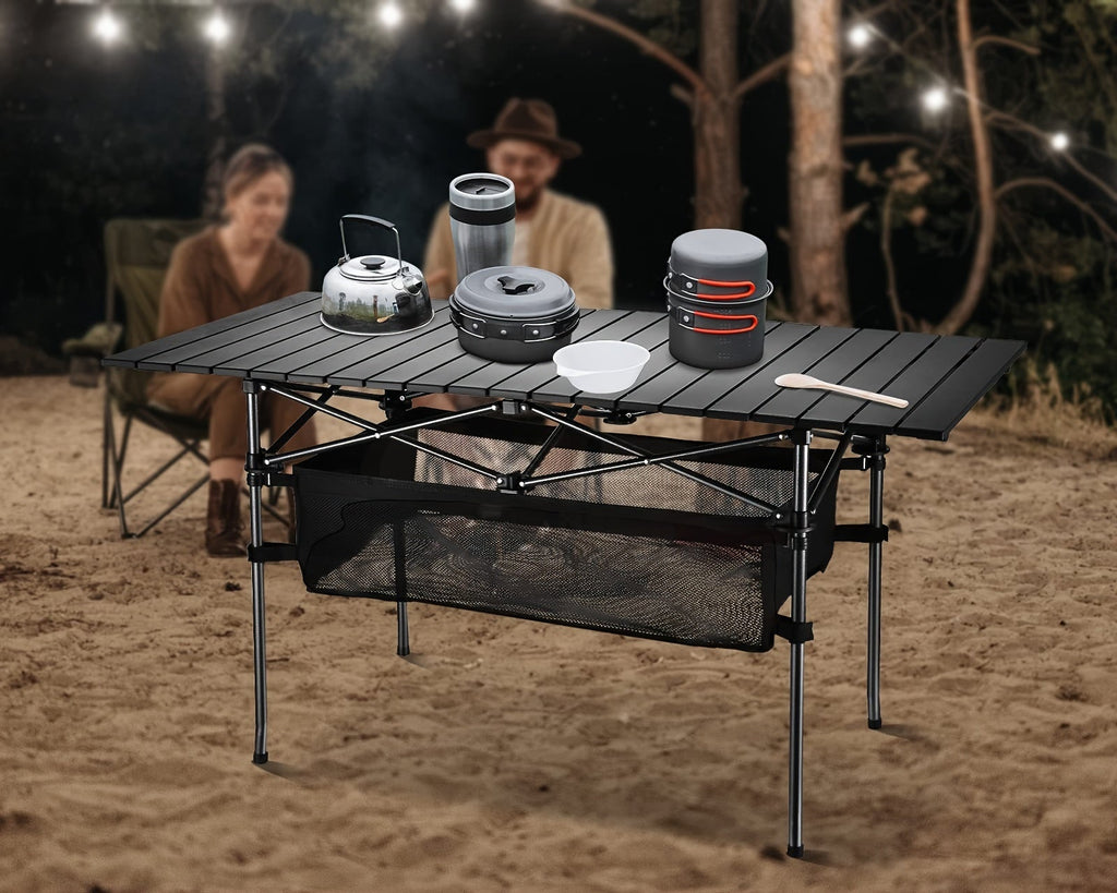 Folding Camping Table with Carry Bag – Lightweight Portable Outdoor Table, 3 Sizes for Camping, Beach, Picnic, BBQ, Backyard, Boat & Travel, Easy Setup & Storage