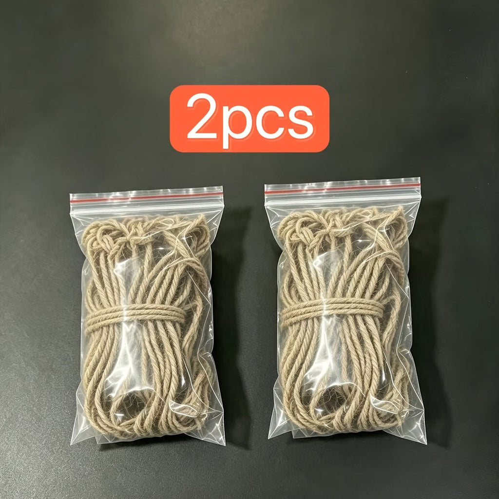 Bird Climbing Net 2-Pack - Hemp Rope Mesh Ladder for Bird Cages, Bite-Resistant Perch Climbing Toy for Parakeets, Parrots & Small Birds, 7.87 x 11.81 Inches Each