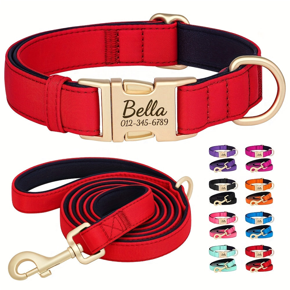 Customizable Nylon Dog Collar with Quick-Dry Diving Cloth Lining – Soft, Comfortable, and Durable Collar for Small, Medium, and Large Dogs – Personalized ID Dog Collar for Daily Walking & Outdoor Activities