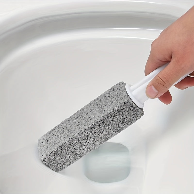 Pumice Stone Scouring Stick - Removes Limescale, Hard Water Rings, Calcium Buildup & Rust - Ergonomic Handle - For Toilet Bowl, Tile, Bath & Kitchen