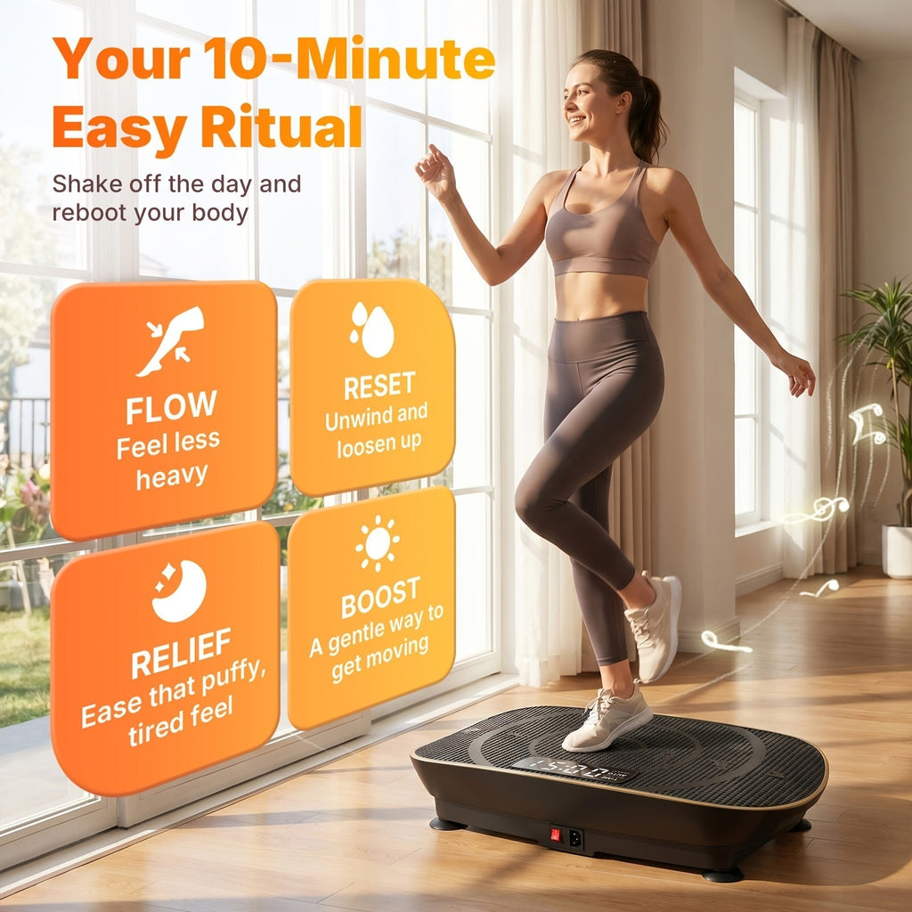 MERACH CV30 Pro Vibration Plate Exercise Machine, Auto-Sensing Full Body Workout Platform with Bluetooth Speaker, Resistance Bands, 10 Speed Levels, LED Display, 330-440 lbs Capacity – Home Gym Fitness
