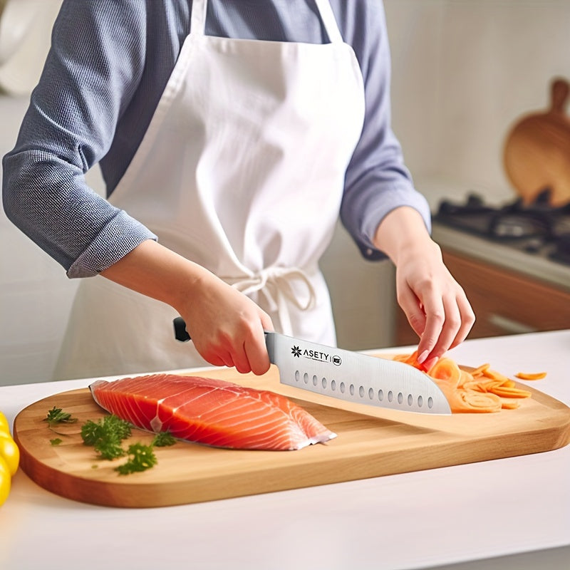 15-Piece Kitchen Knife Set with Built-In Sharpener Block – German Stainless Steel NSF Food Safe Rust-Resistant & Dishwasher Safe for Home Cooking