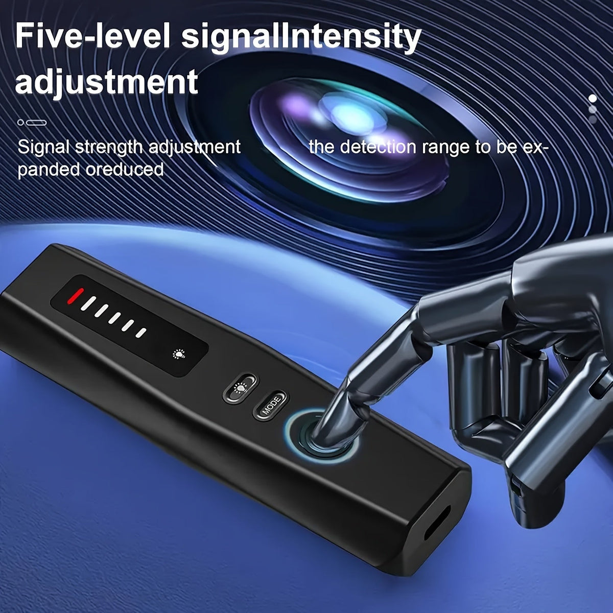 Hidden Camera Detector Anti-Spy RF Signal Scanner – Bug Detector, GPS Tracker & Listening Device Finder, Portable Rechargeable Multi-Function Security Sweeper for Travel, Hotel, Home, Office, Car