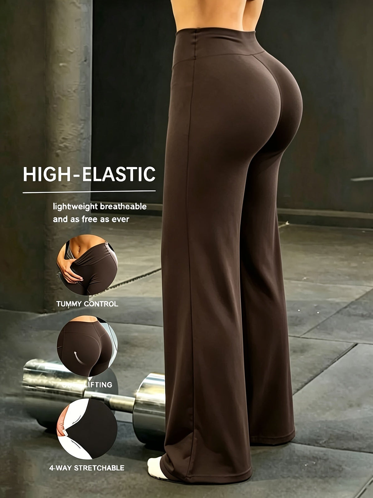 Women's High-Waist Wide-Leg Pants Quick-Dry Loose Fit Elastic Waistband - Casual French Style Spring Summer Long Pants S-XL