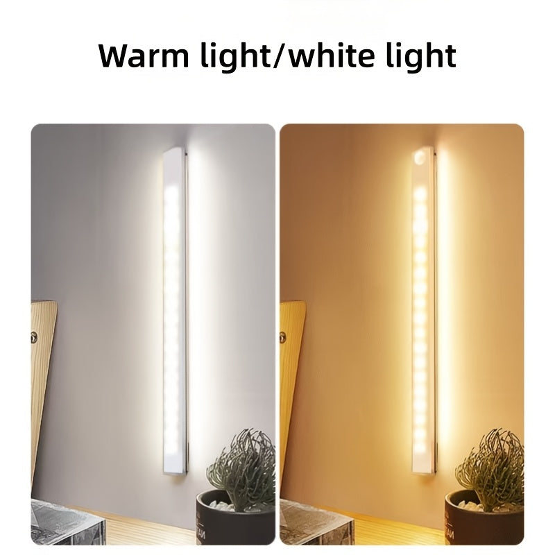3-Piece Motion Sensor LED Night Light - USB Charging, Magnetic No-Drill Install - Warm & White Light - 20cm, 30cm & 50cm - For Home & Office