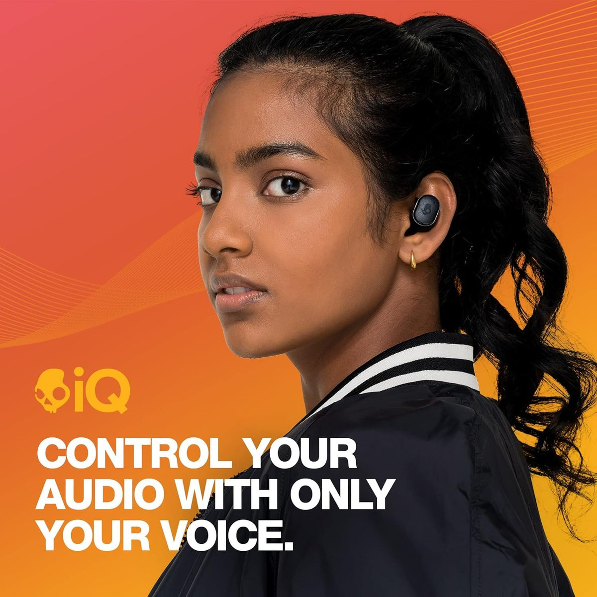 Skullcandy Grind Fuel Wireless Earbuds 40Hr Battery Rapid Charge IP55 Noise Isolating Wireless Charging Case Skull-iQ App Tile Finding & Microphone – True Black/Orange
