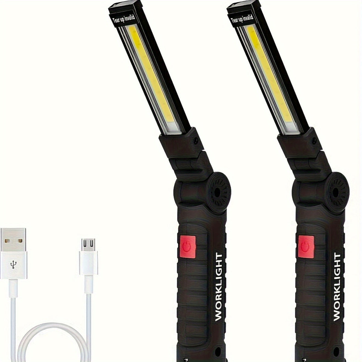 Rechargeable COB LED Work Light with Magnetic Base – 1000 Lumen Portable Camping Flashlight, 5 Modes, USB-C, Hanging Lamp for Garage, Yard, Emergency, and Outdoor Use, 2/3/4 Pack