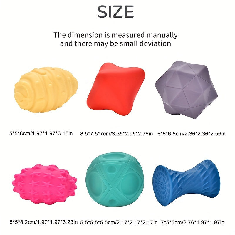 Soft Texture Sensory Ball Set for Babies & Toddlers, Multi-Color Touch & Feel PVC Play Balls for Sensory Development, Infant Sensory Toy in Macaron & Candy Colors