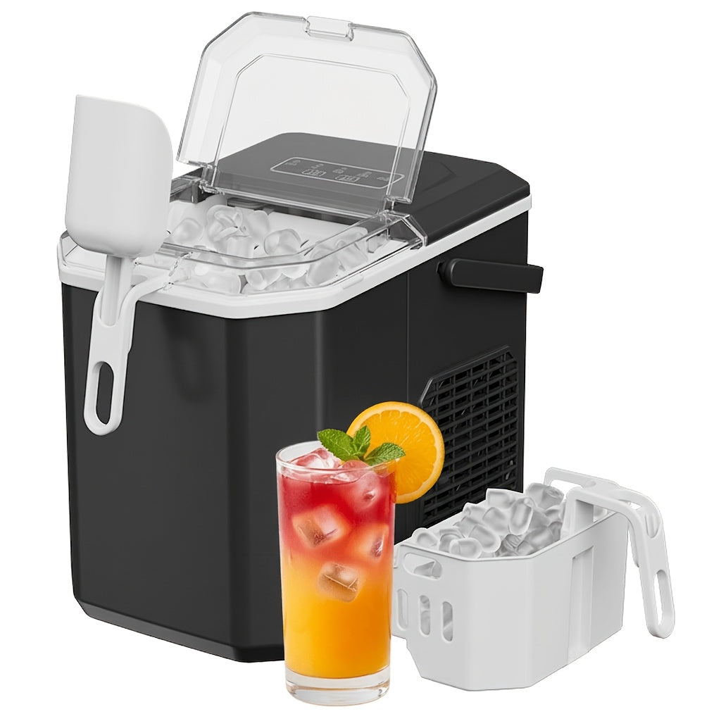 Nugget Ice Maker Countertop 33Lbs/Day Self-Cleaning, Portable Pebble Chewing Ice Machine with One-Button Control & 1.1L Tank, Compact Quiet for Home, Office & Outdoor Party