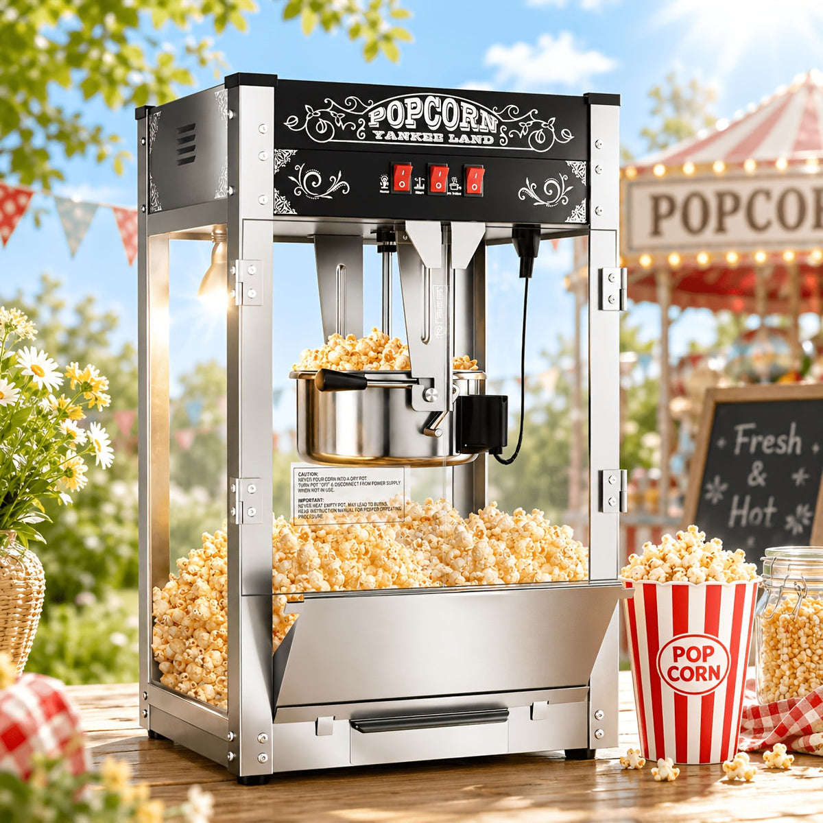 Popcorn Machine 8oz–32oz Commercial-Grade Countertop Popcorn Maker with 3-Switch Control for Home Movie Theater Parties & Game Nights – Multiple Sizes & Colors