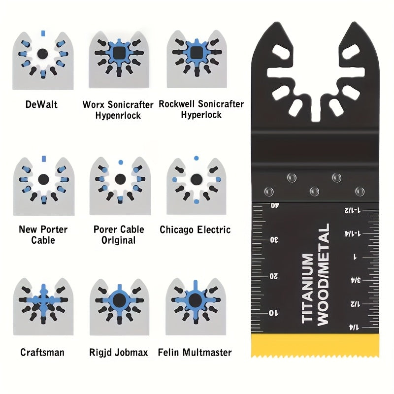 Titanium Oscillating Saw Blades Universal Quick Release Multi-Tool Blade Set – 18/28/36/50 Pcs, Cuts Metal, Wood & Plastic, Compatible with DeWalt, Makita, Bosch & More