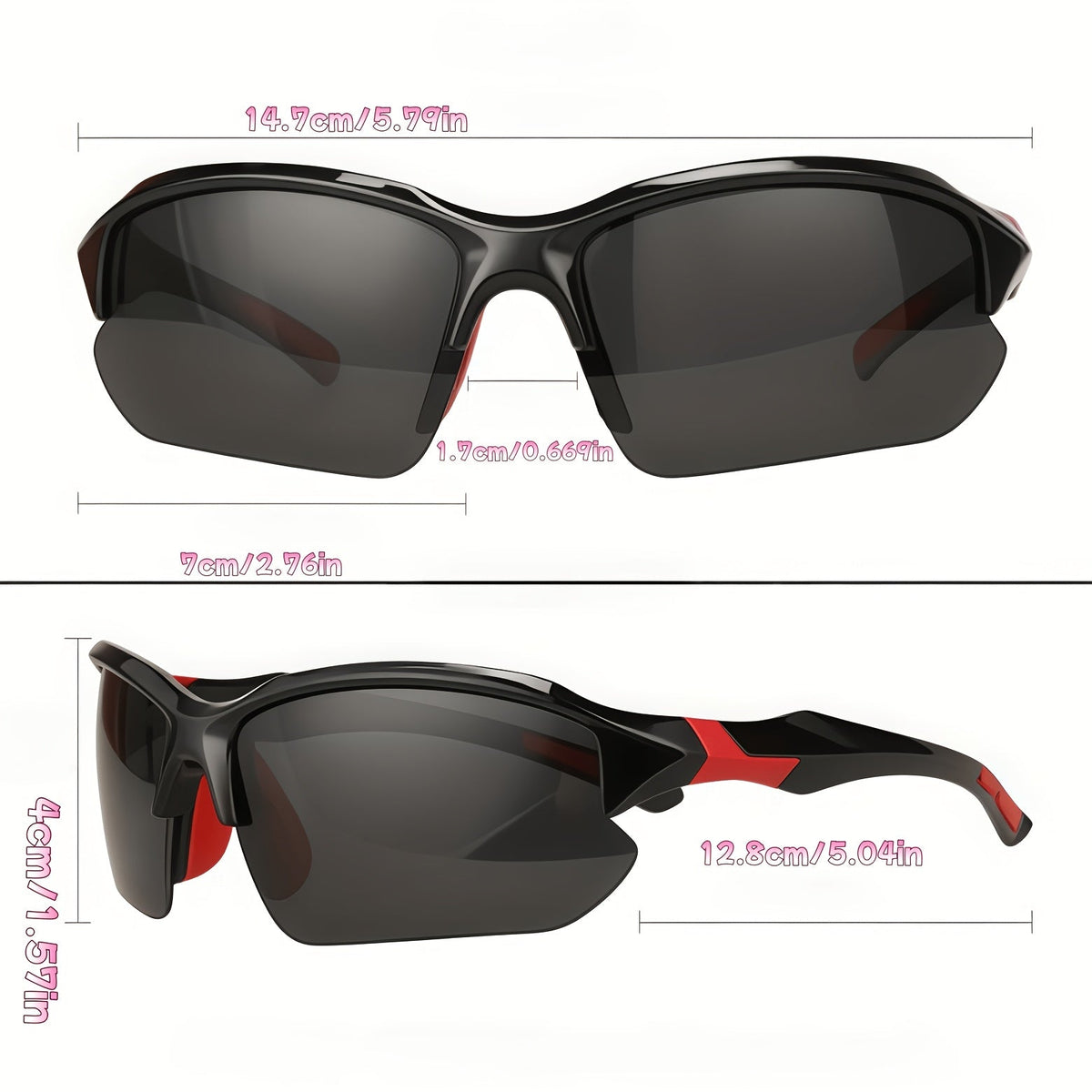 3 Pack Polarized Sunglasses UV400 Protection Unisex Outdoor Sports Eyewear for Cycling, Running, Fishing, Driving, and Golf, Lightweight Frame with Anti-Glare Lenses - Black, Yellow, and Red Set