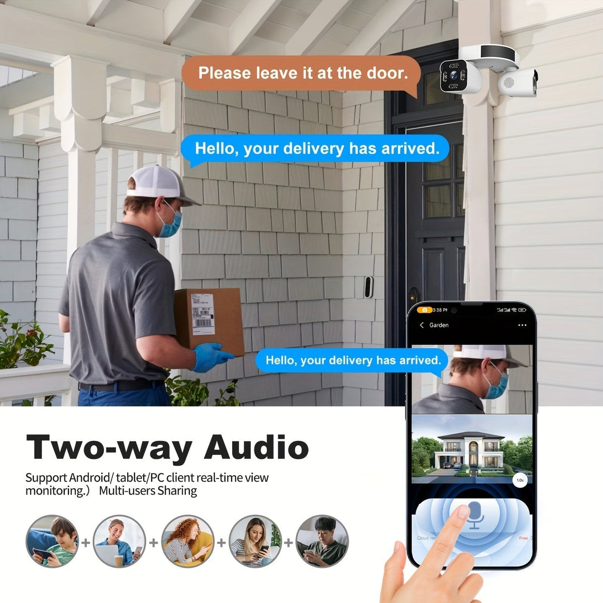 Dual Lens PTZ Security Camera Outdoor WiFi – 360° Pan Tilt Zoom 5MP, 10x Digital Zoom, Motion Detection, Two-Way Audio, Siren Alarm, Color Night Vision, App Control, Home Surveillance Camera