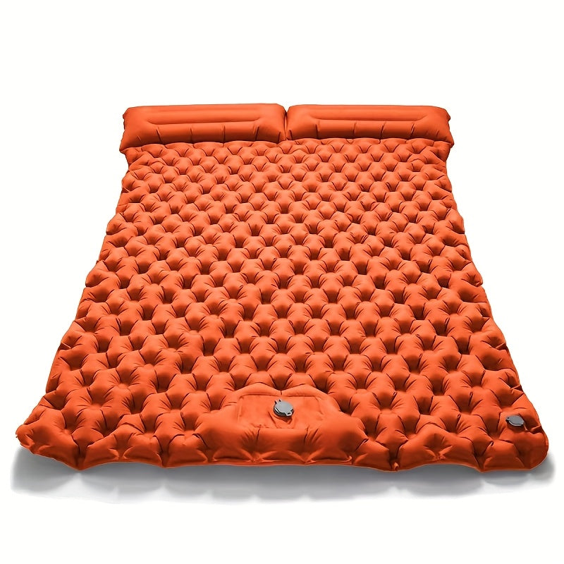 Self-Inflating Sleeping Pad, Ultralight Nylon TPU Camping Mat, Built-In Pump, Single & Double Person Options, Compact Portable Sleeping Mat for Camping, Hiking, Backpacking, Travel, and Picnics, Orange & Blue