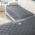 2-Piece L-Shaped Sofa Cover Set - Three-Line Geometric Pattern - Durable, Pet-Friendly & Machine Washable - 35×63″ + 35×82″ - Deep Gray, Coffee, Black, Burgundy, Navy, Camel, Light Grey & Beige
