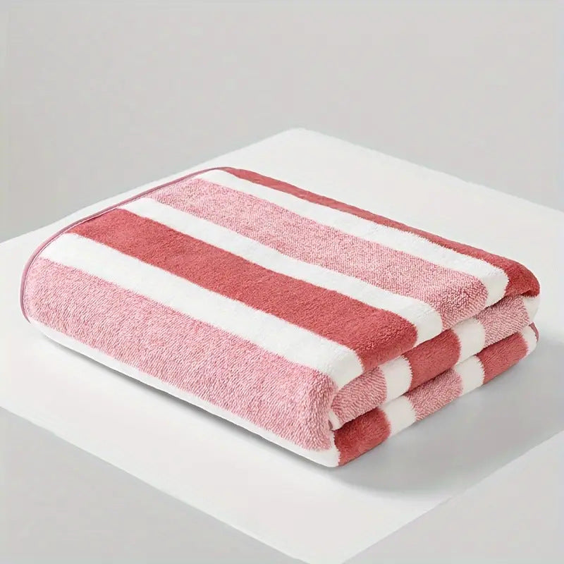 Striped Bath Towel Set, Absorbent, Quick-Dry, Super Soft, Skin-Friendly, 27.6x55.1 Inch, for Home Bathroom, Beach – Available in 1 or 4 Pack, Multiple Colors
