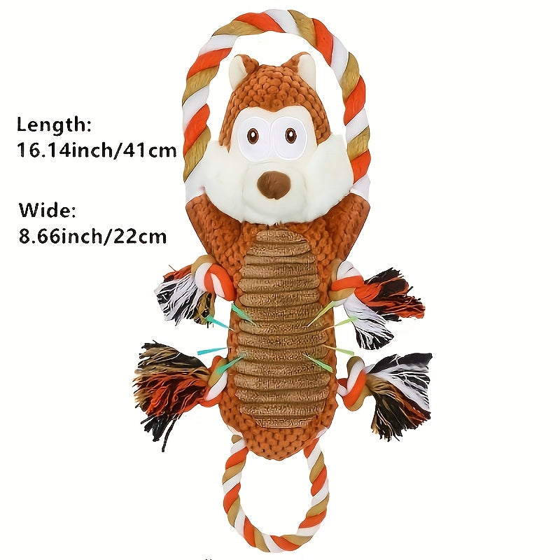 Interactive Squeaky Monkey Dog Toy with Pull Rope, Soft Plush Chew Tug Toy for Large and Small Dogs, Anxiety Relief with Built-In Squeaker and Whistle, Best Gift for Dog Owners