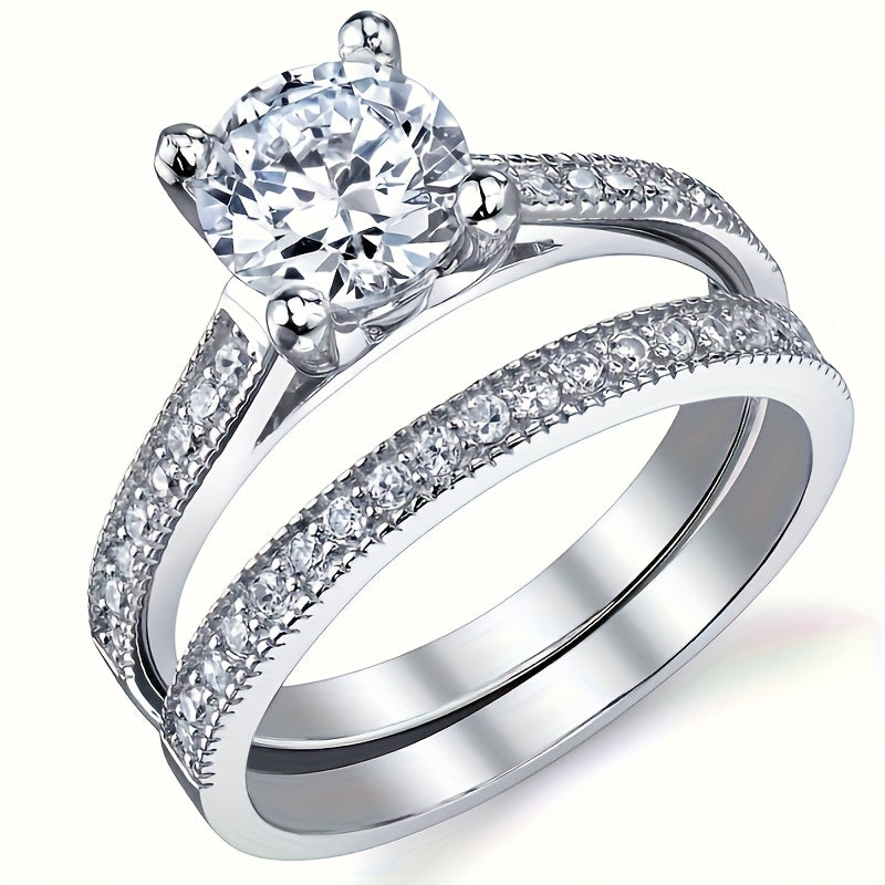 9-Piece Princess Cut Cubic Zirconia Bridal Wedding Ring Set for Women – Stackable Engagement Rings, Classic Jewelry Gift for Girlfriend & Wife