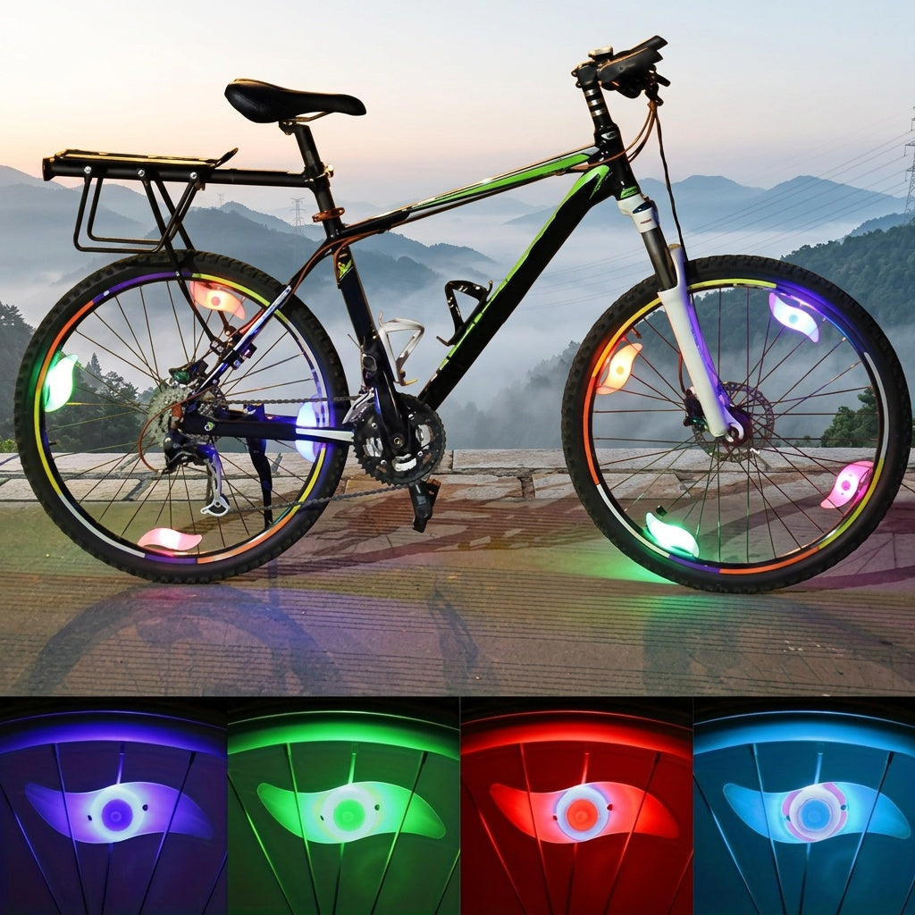 LED Bike Spoke Lights 8-Pack Bicycle Wheel Tire Lights Waterproof Safety Night Riding Lights 360° Visibility for Road and Mountain Bikes, Cycling Accessories Gift for Adults, Kids, Men, and Women