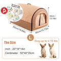 Foldable 2-in-1 All-Season Cave Dog Bed – Fully Enclosed Covered Pet House with Handle, Soft Fluffy Non-Slip Washable Nest for Large, Medium & Small Dogs and Cats – Free Drool Bib – Velora