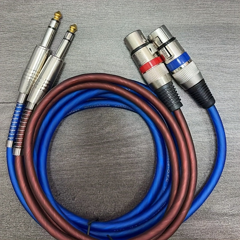 2-Pack 6.5mm TRS to XLR Female Balanced Audio Cable – Tinned Copper Core Mic Cord for Microphones, Mixers, Recording Studios & Stage Lighting, Available in 3FT, 39-Inch & 78-Inch Lengths