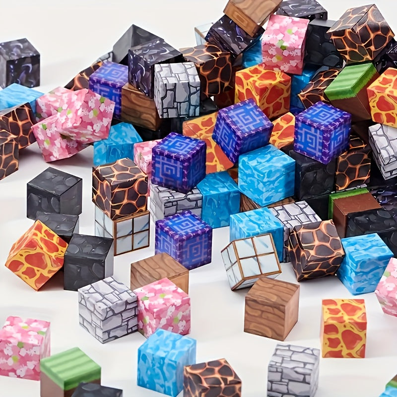 100pcs Magnetic Building Blocks Set, Creative Cube Tiles STEM Construction Toy for Kids Boys Girls, Colorful Magnet Building Kit Birthday Christmas Halloween Winter Gift Ages 6+