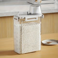 Airtight Food Storage Container with Lid - Portable Leak-Proof Kitchen & Pantry Organizer for Grains, Nuts, Flour & Rice - White