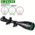 6-24x50 AO Rifle Scope with Illuminated Red/Green Reticle - Long-Range Hunting Scope with 20mm Rail Mount, Aluminum Alloy Optical Sight