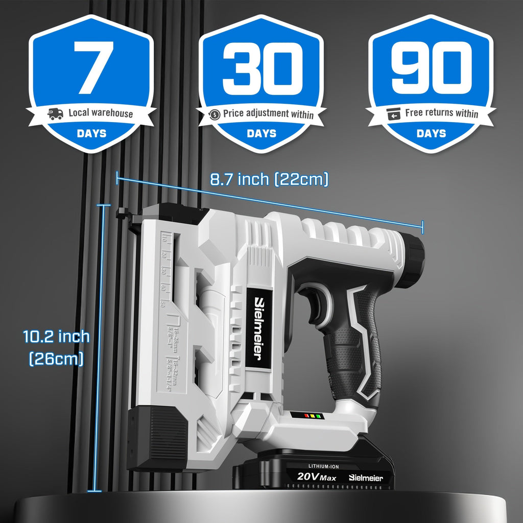 Bielmeier Cordless 2-in-1 Nail Gun & Staple Gun – 20V / 4V, No Compressor, LED Work Light, Safety Striker Guard, 1600–2000 Nail & Staple Capacity, for Carpentry & Upholstery – Nova Mart