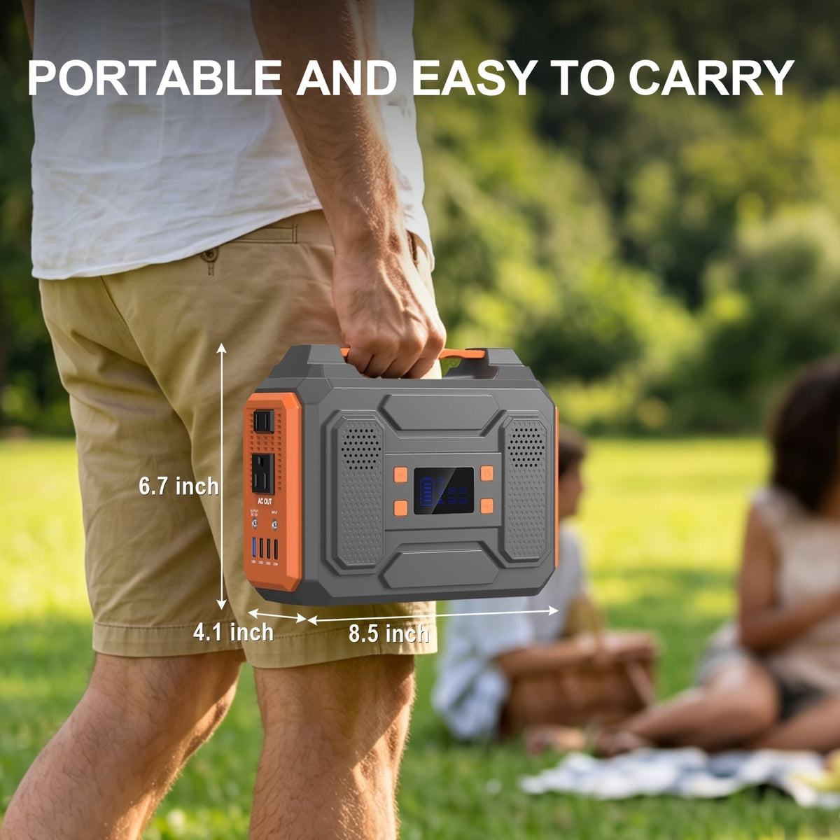 Portable Power Station 100W / 300W Solar Generator – AC Outlet, USB QC3.0, DC Port, LED Flashlight, High Capacity Battery Pack for Camping, Hiking, Road Trips, CPAP, and Hurricane Emergency