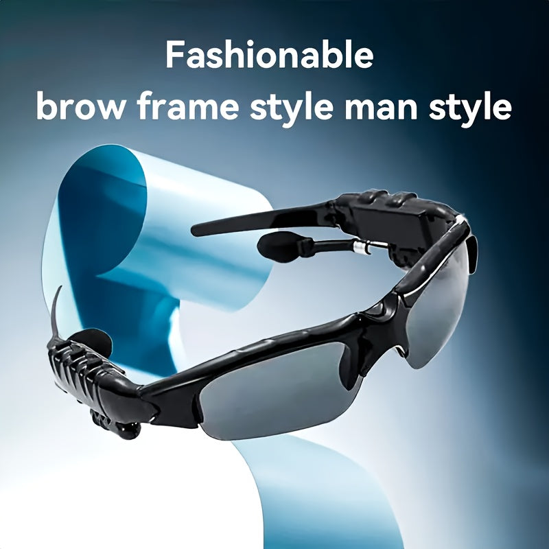 Bluetooth 5.4 Smart Audio Glasses Wireless Headset – Hands-Free Calls & Music, Built-In Condenser Mic, Volume Control, USB Charging, 80mAh Battery, Open-Ear Wearable Tech Eyewear for Men & Women